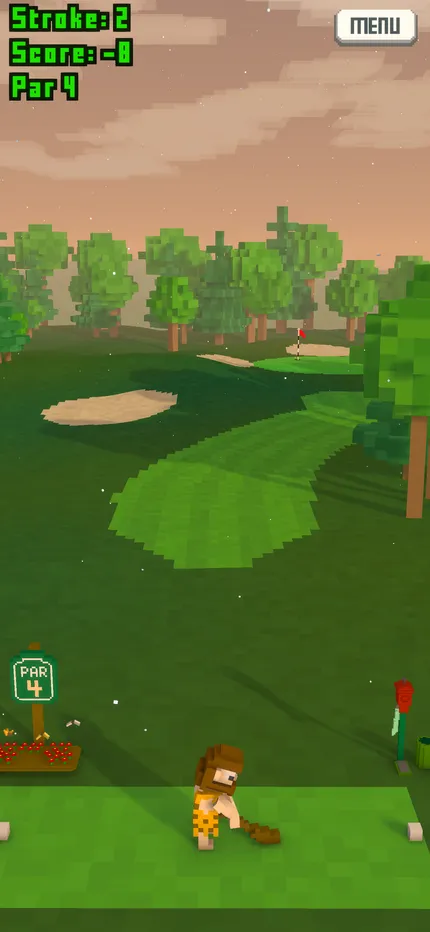 Gameplay: an autumn hole on sandy terrain